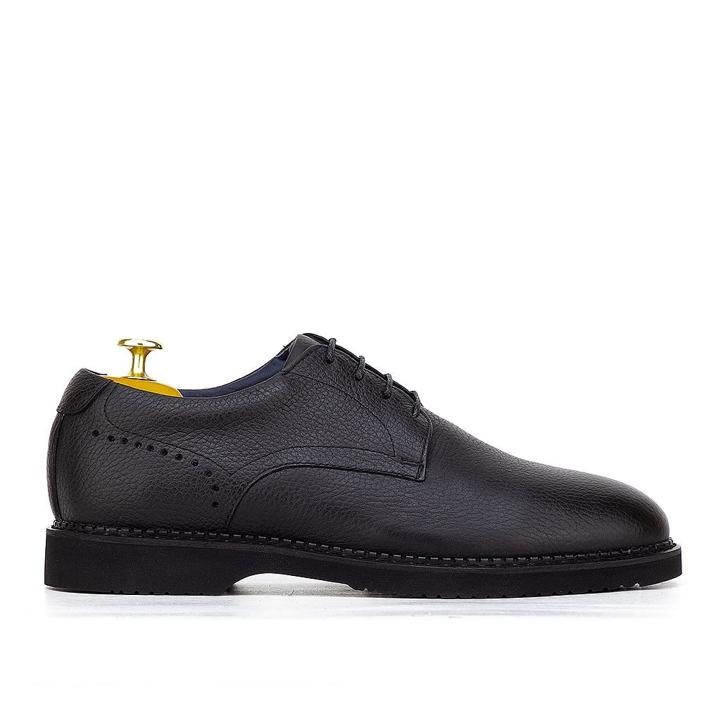 0123 chaussure confort en cuir noir