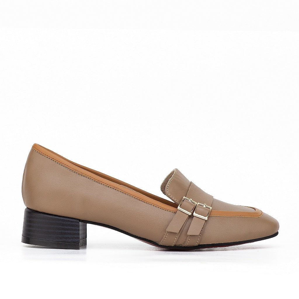 0622 chaussure femmes en cuir sable