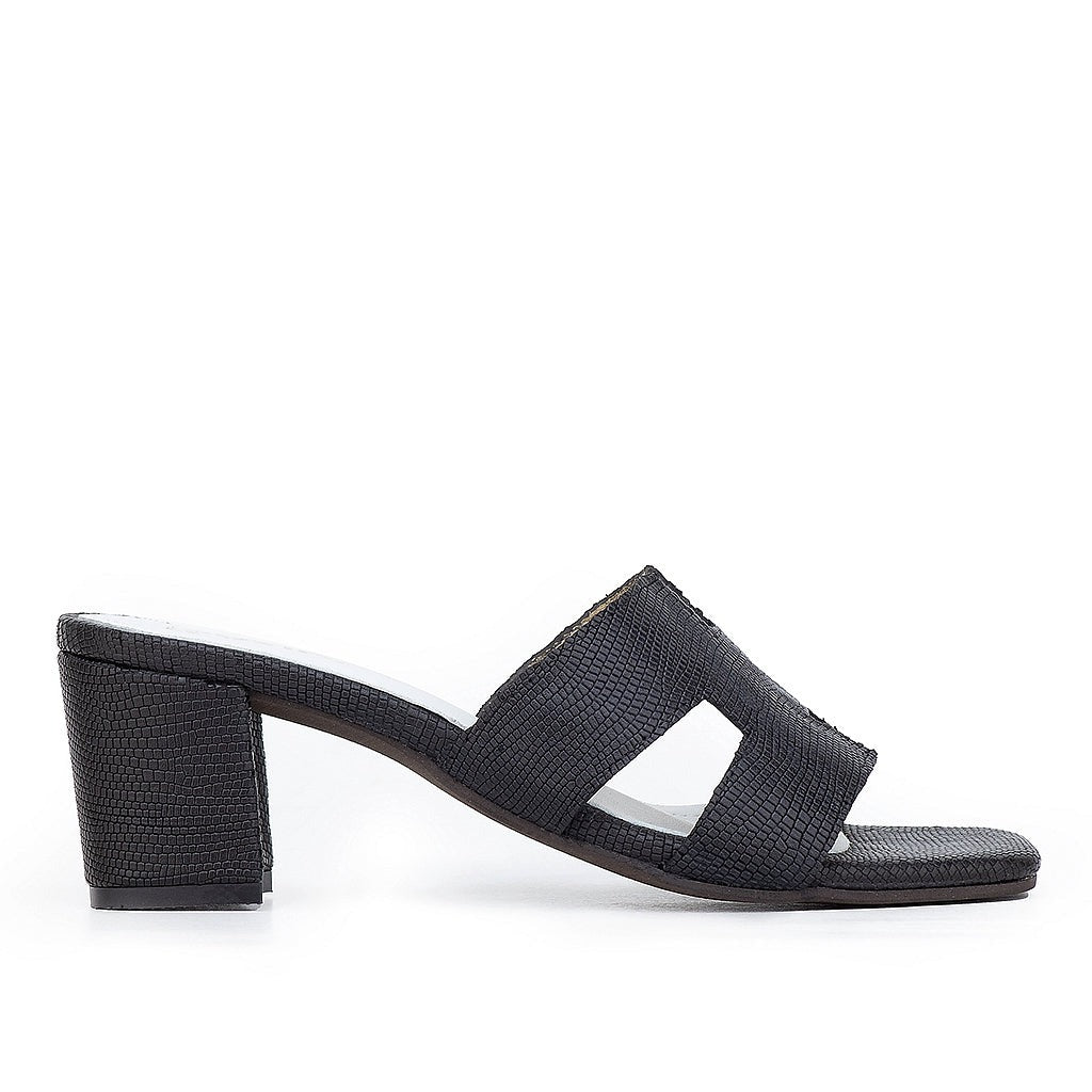 0181 sandale en cuir femme noir