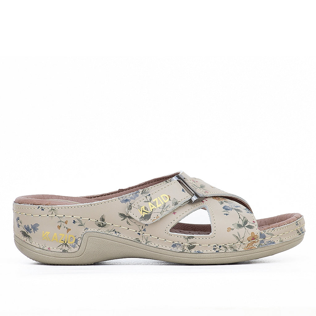 0621 sandale médical en cuir femme biege