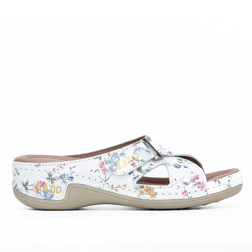 0621 sandale médical en cuir femme blanc