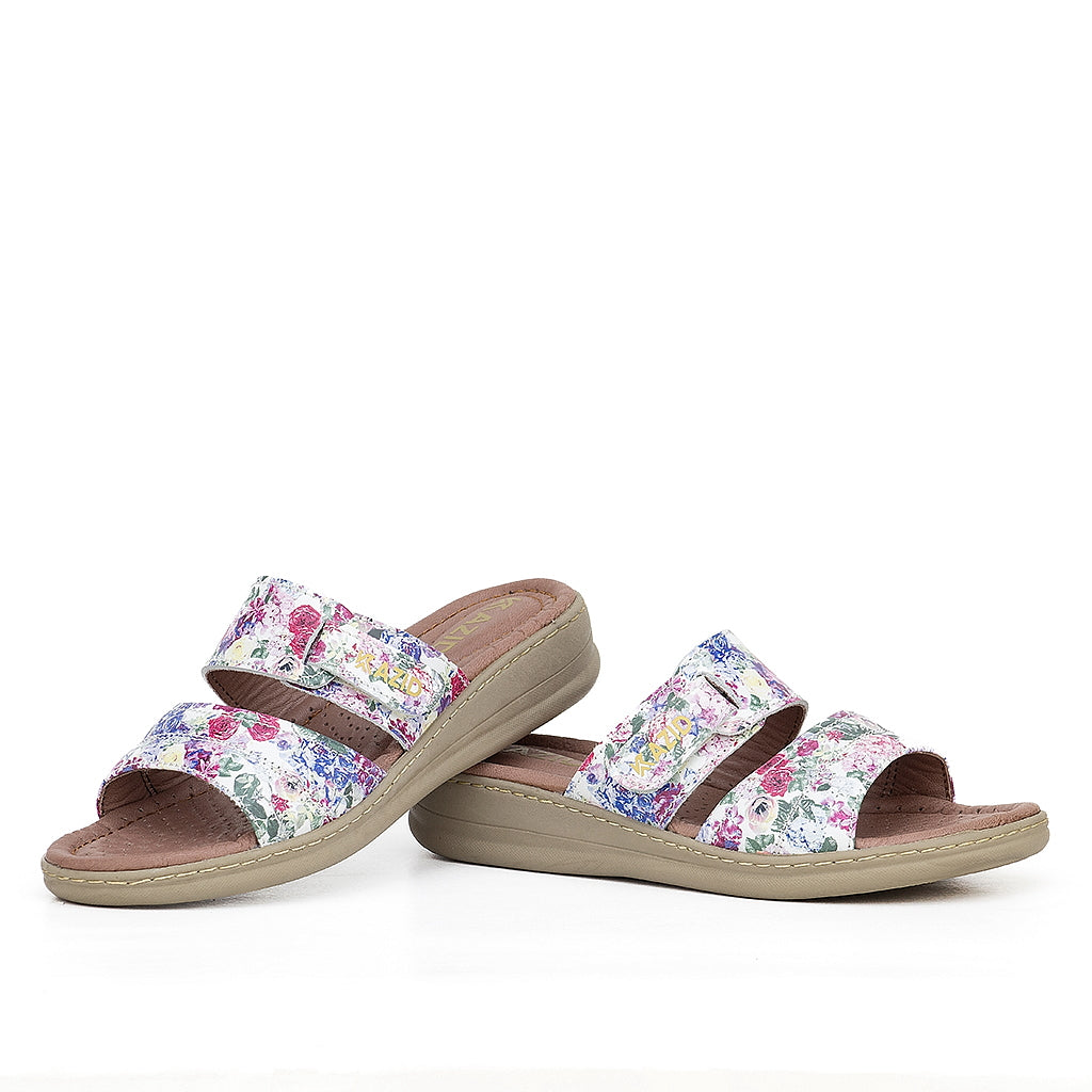 0640 sandale confort en cuir femme blanc