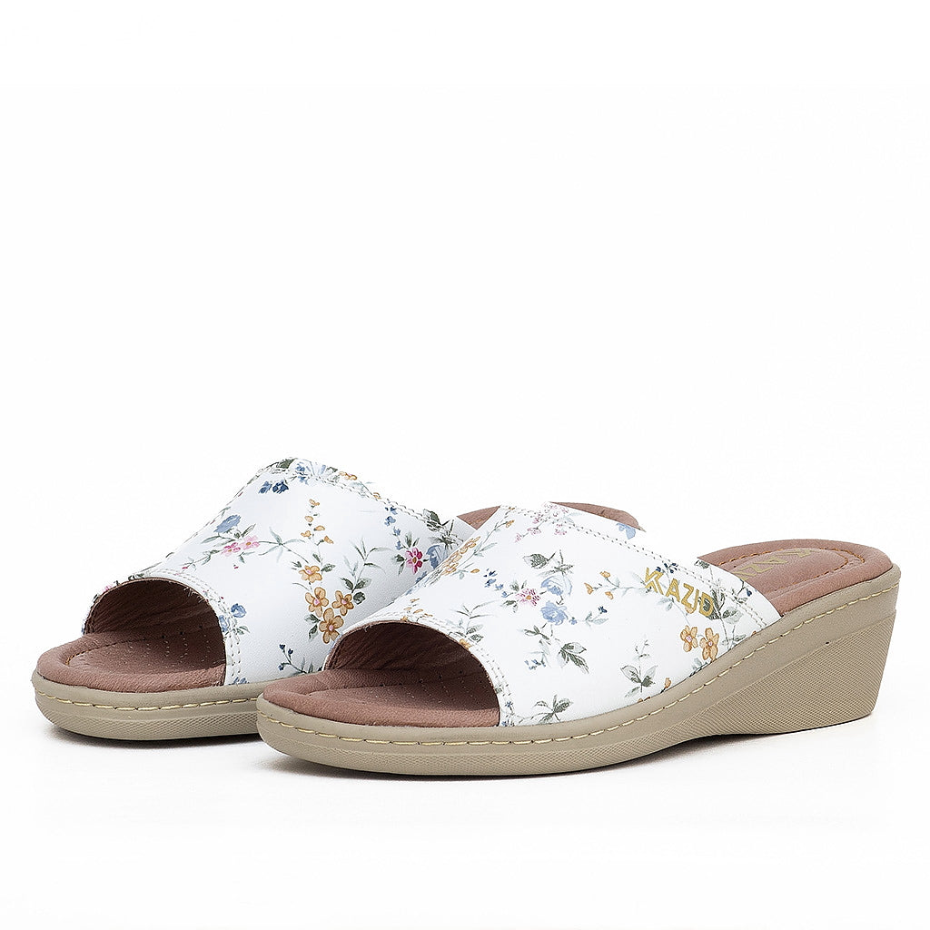 042 sandale médical femme en cuir blanc