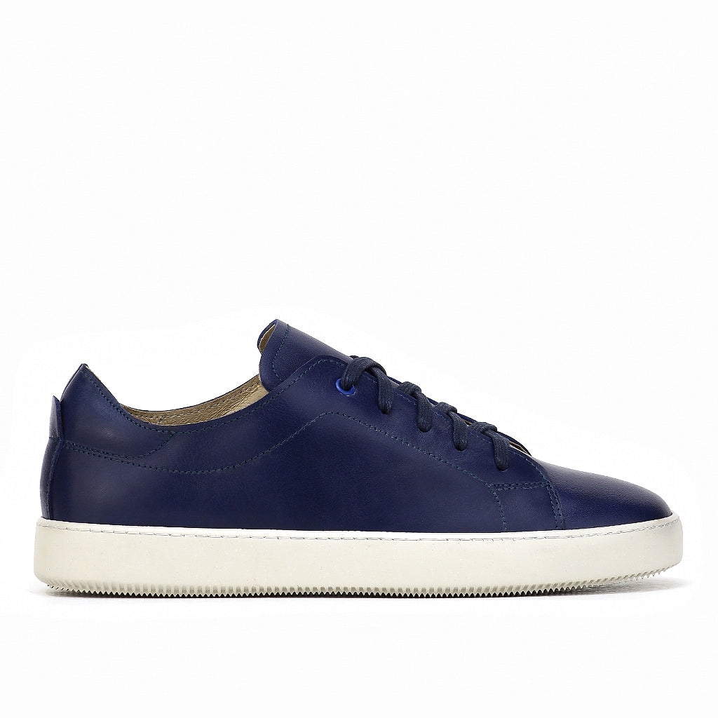 041 Chaussure Sneaker Homme en cuir bleumarin