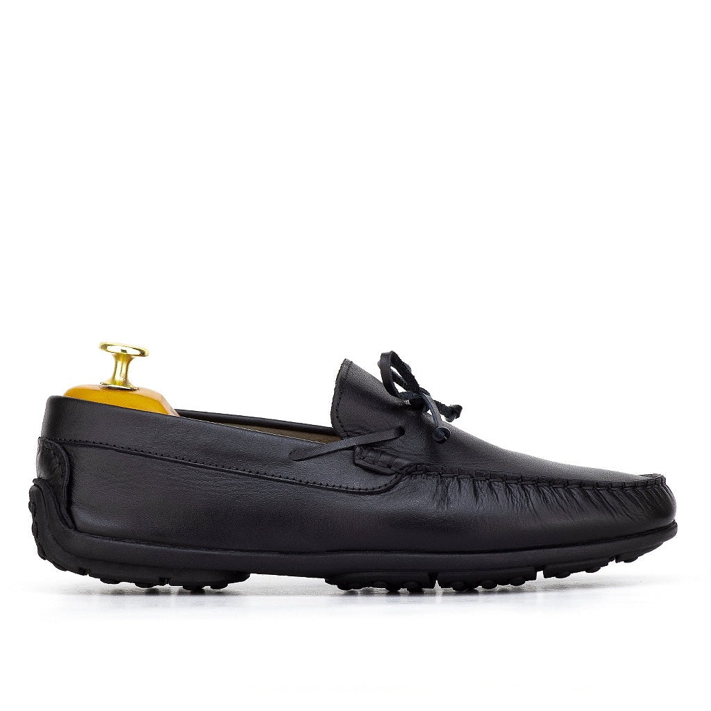 0196 Mocassins Homme en cuir NOIR