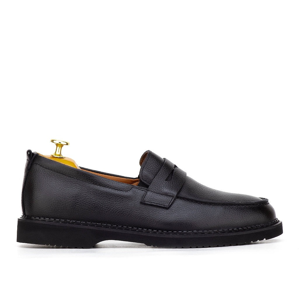0128 chaussure confort en cuir noir
