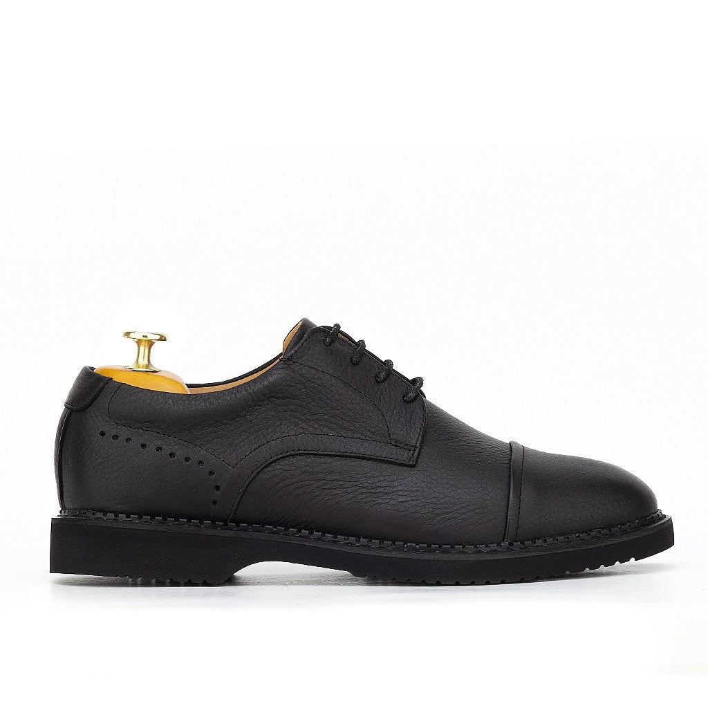 0125 chaussure confort en cuir noir