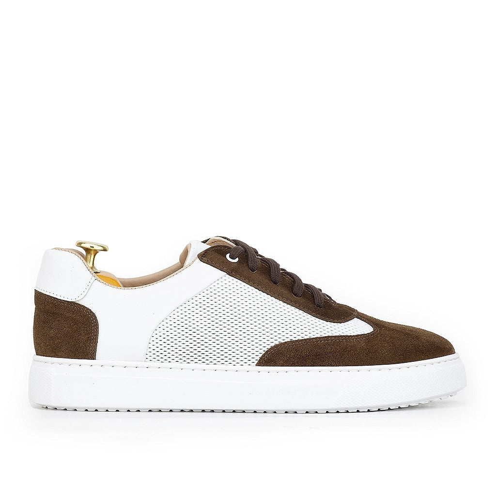 088 Chaussure Sneaker Homme en cuir blanc