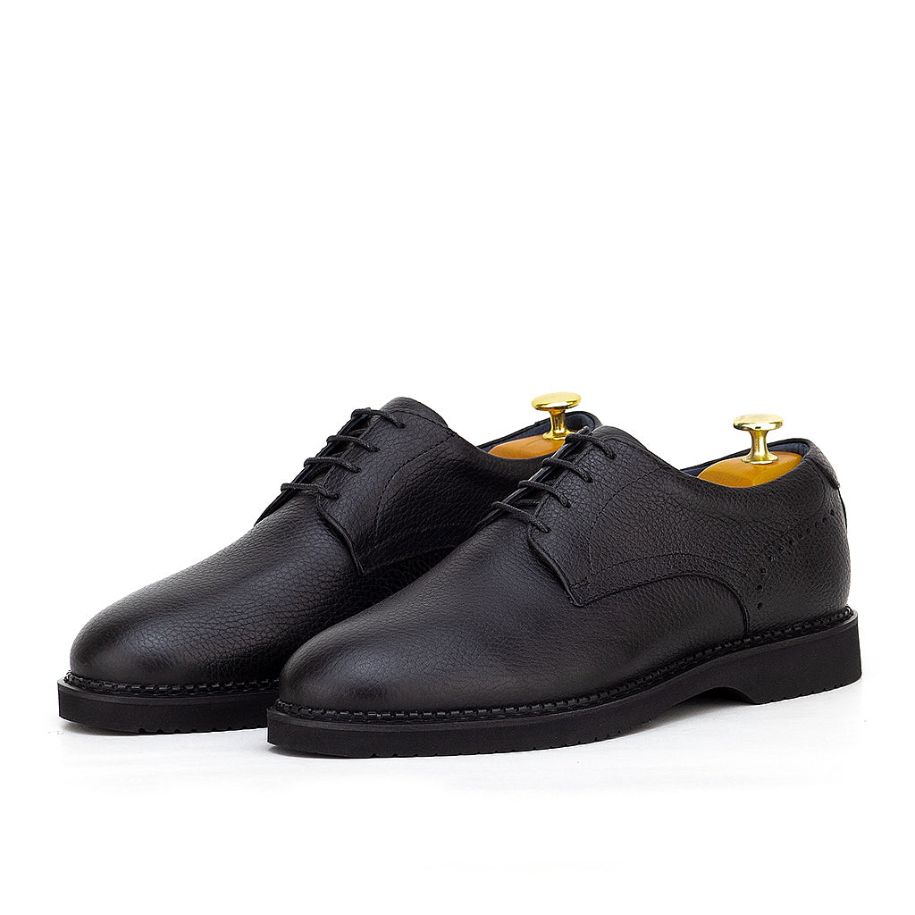 0123 chaussure confort en cuir noir