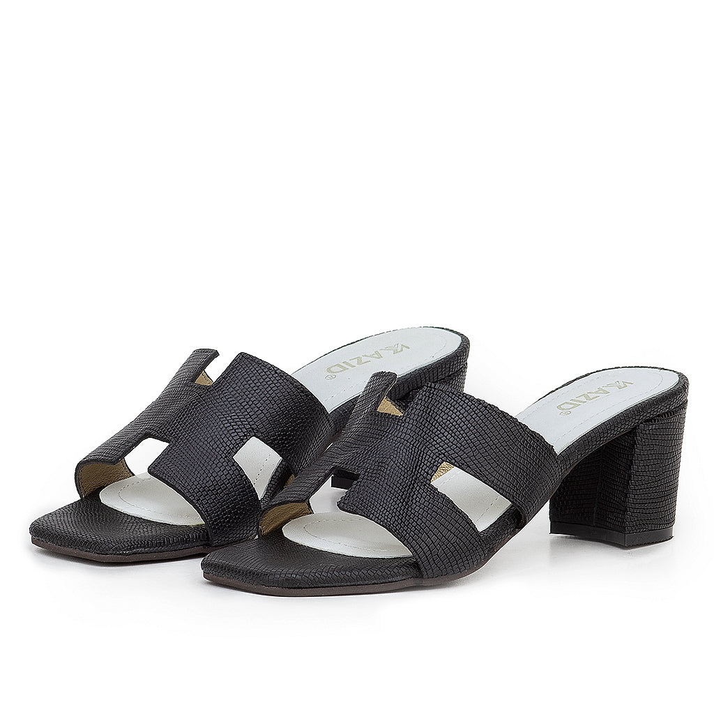 0181 sandale en cuir femme noir