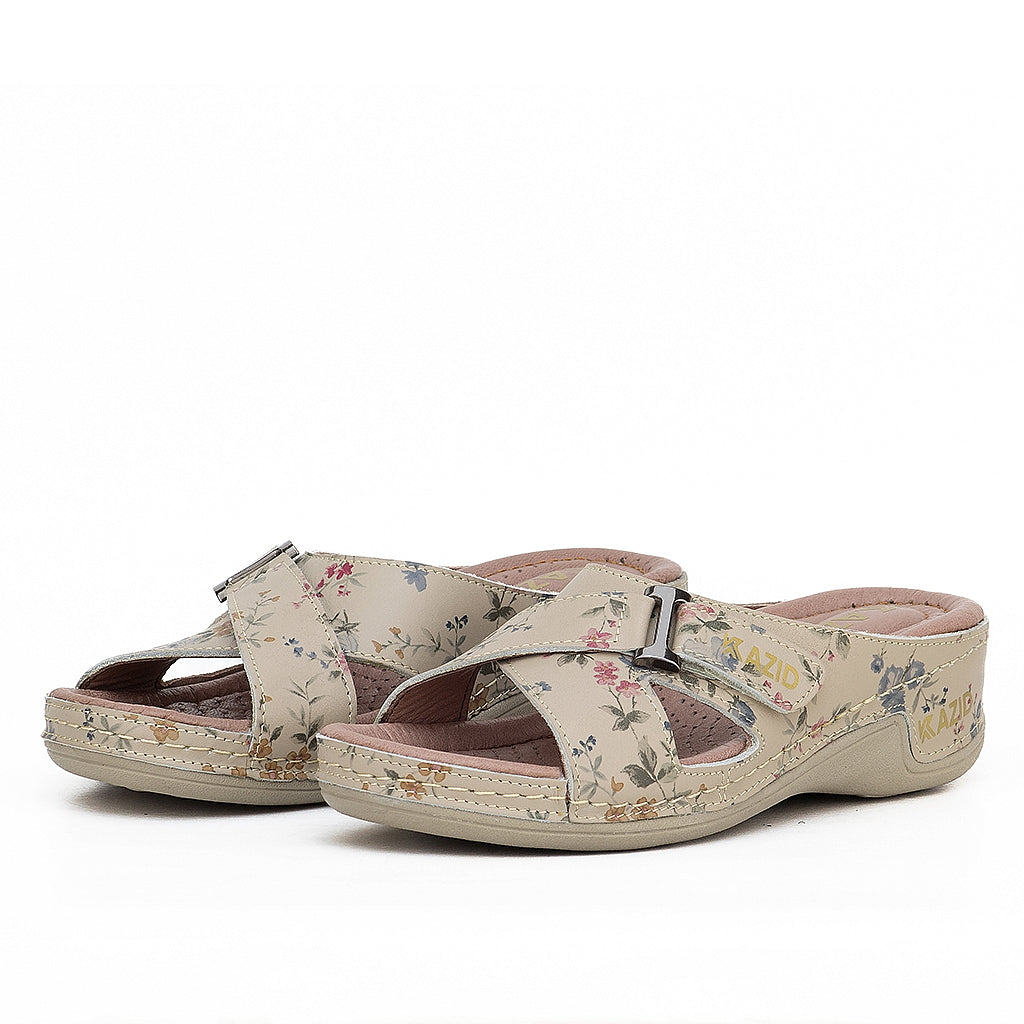 0621 sandale médical en cuir femme biege