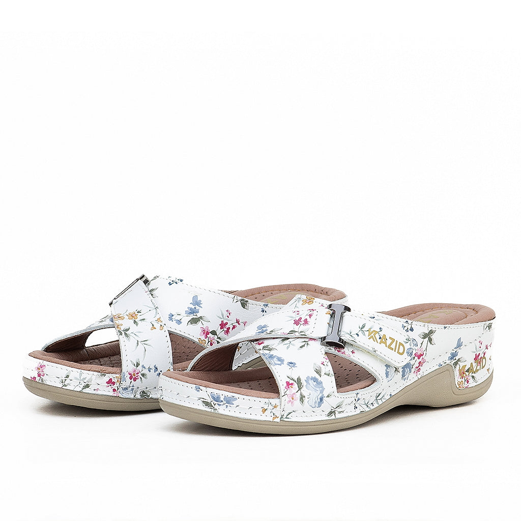 0621 sandale médical en cuir femme blanc