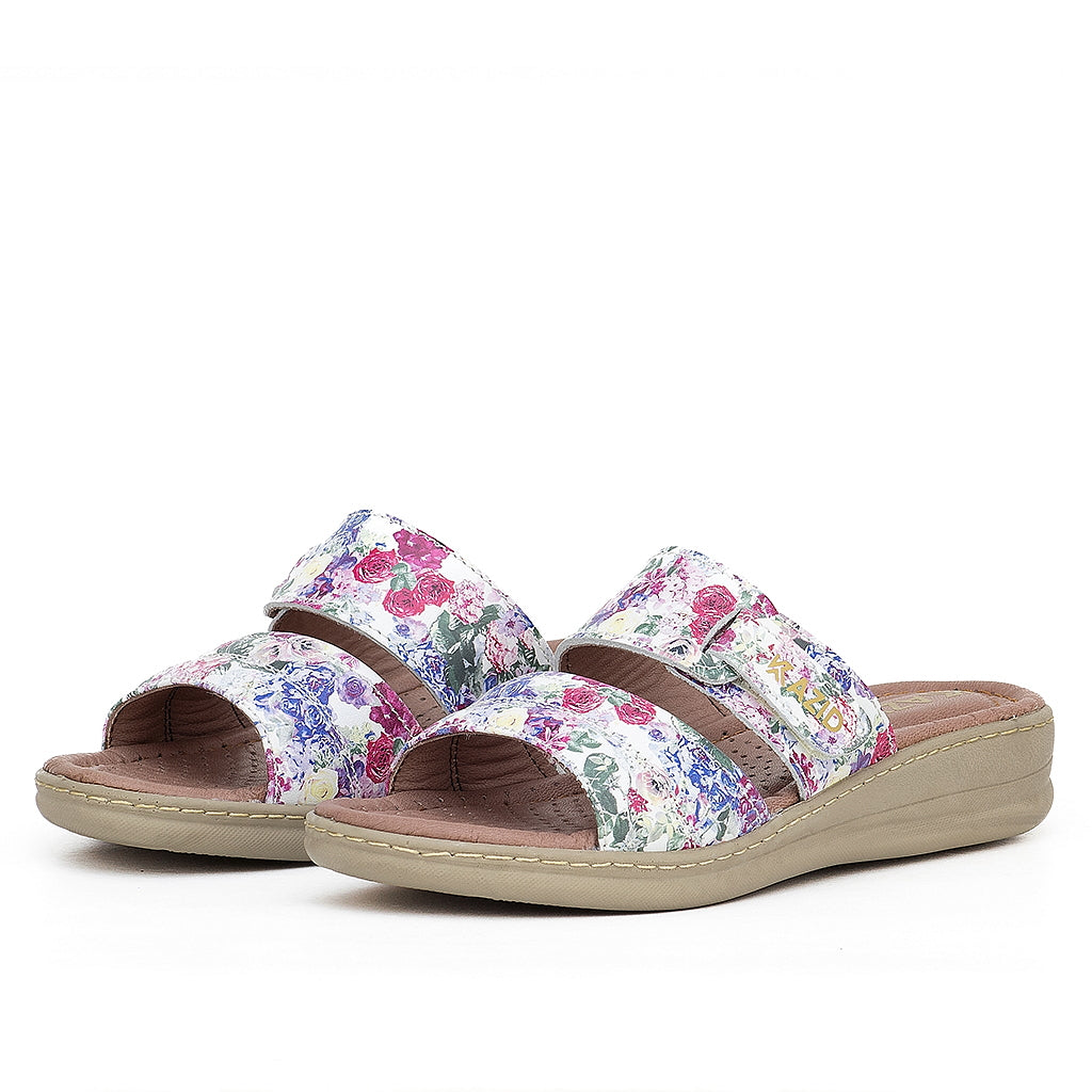 0640 sandale confort en cuir femme blanc