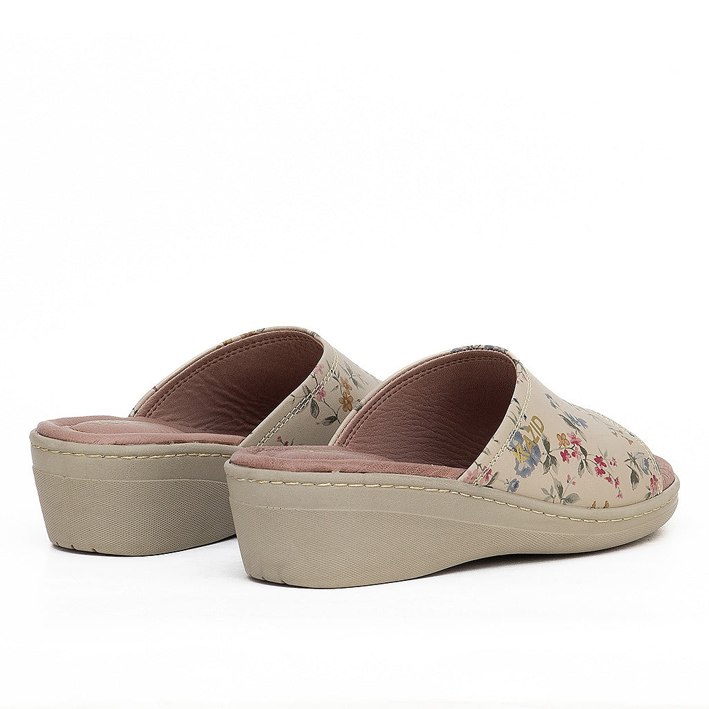 042 sandale médical femme en cuir biege flore