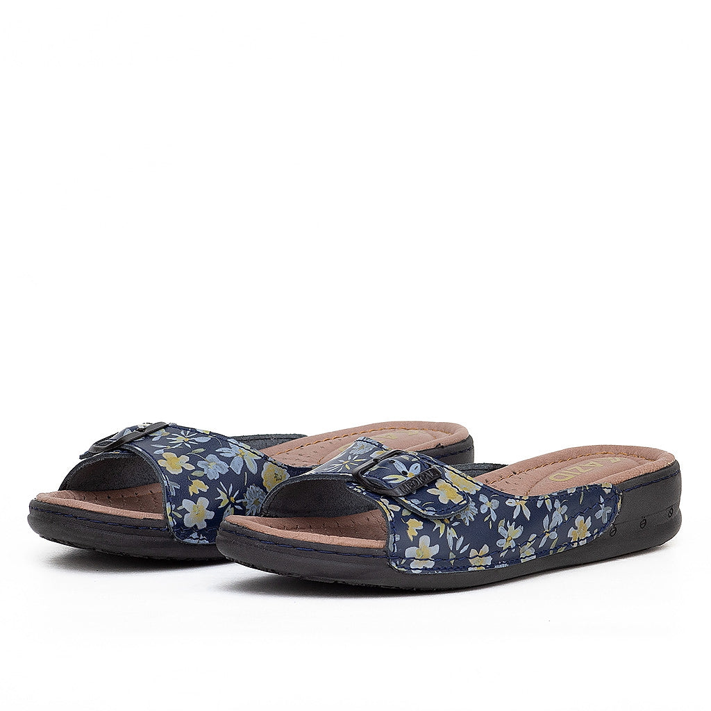 046 sandale médical en cuir femme bleumarin