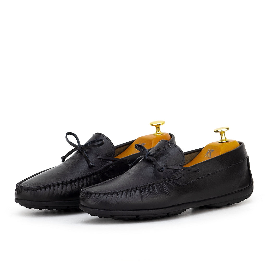 0196 Mocassins Homme en cuir NOIR