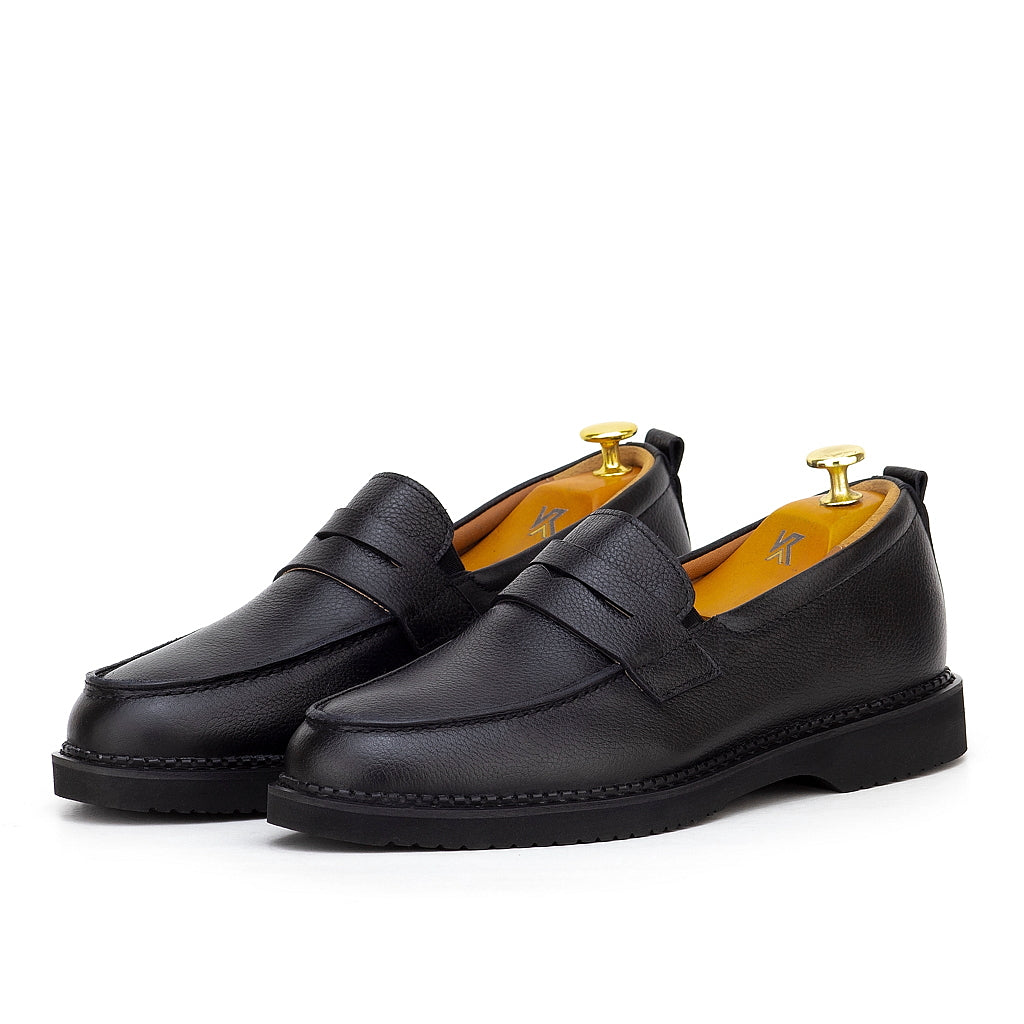 0128 chaussure confort en cuir noir