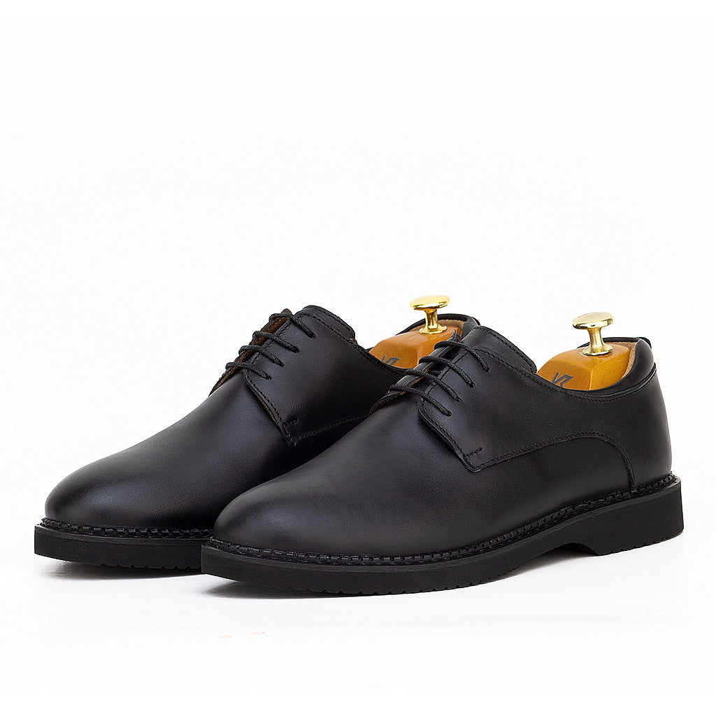 0129 chaussure confort en cuir noir