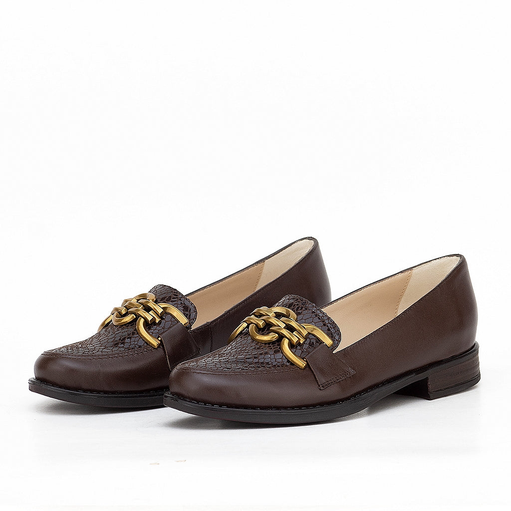 0602 chaussure femmes en cuir marron