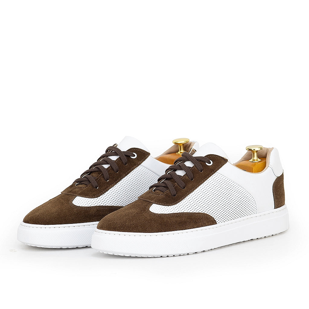 088 Chaussure Sneaker Homme en cuir blanc