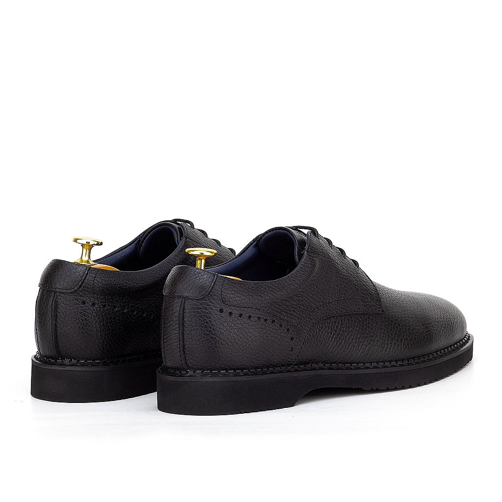 0123 chaussure confort en cuir noir