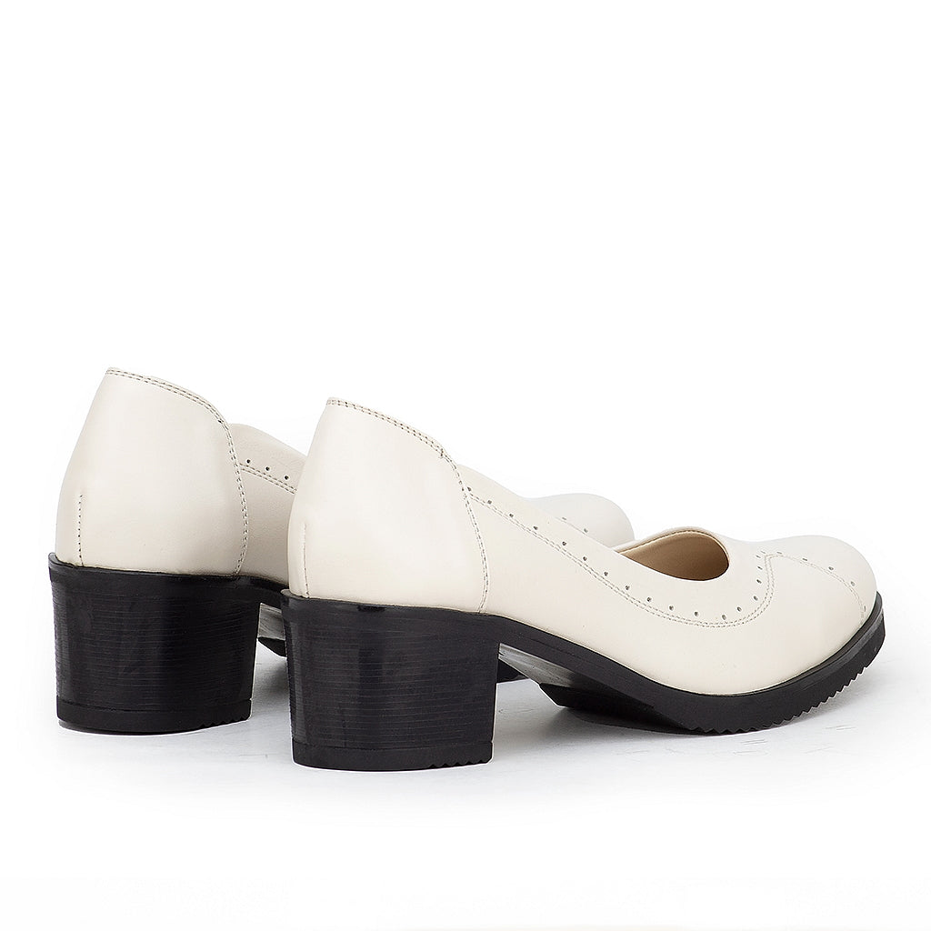 0124 CHAUSSURE EN CUIR biege FEMME