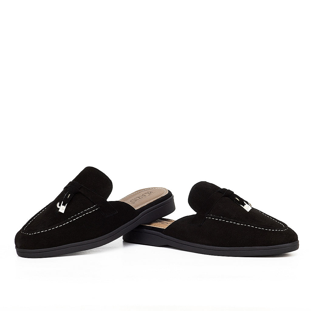 0119 sabot en cuir femmes noir