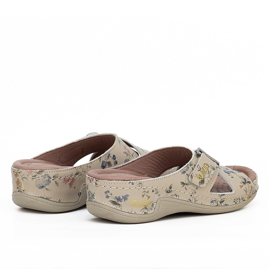 0621 sandale médical en cuir femme biege