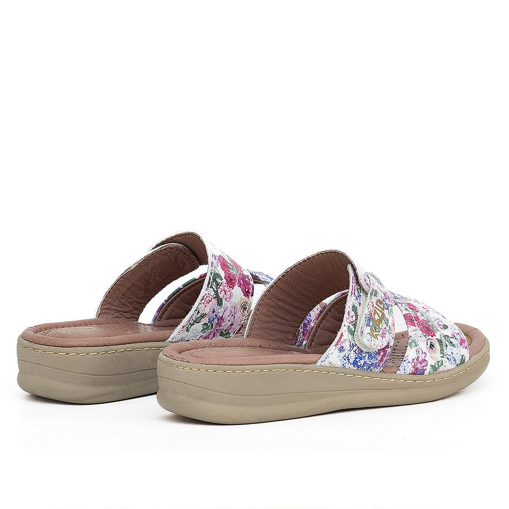 0640 sandale confort en cuir femme blanc