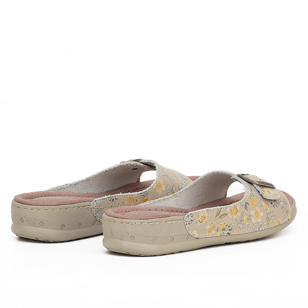 046 sandale médical en cuir femme biege