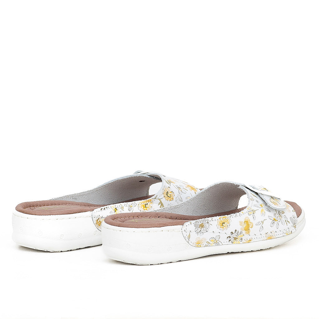 046 sandale médical en cuir femme blanc