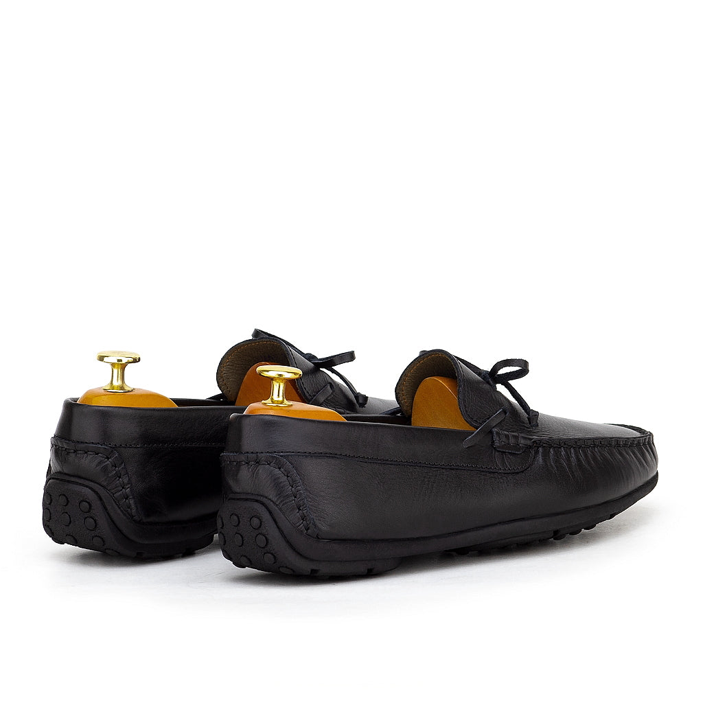 0196 Mocassins Homme en cuir NOIR
