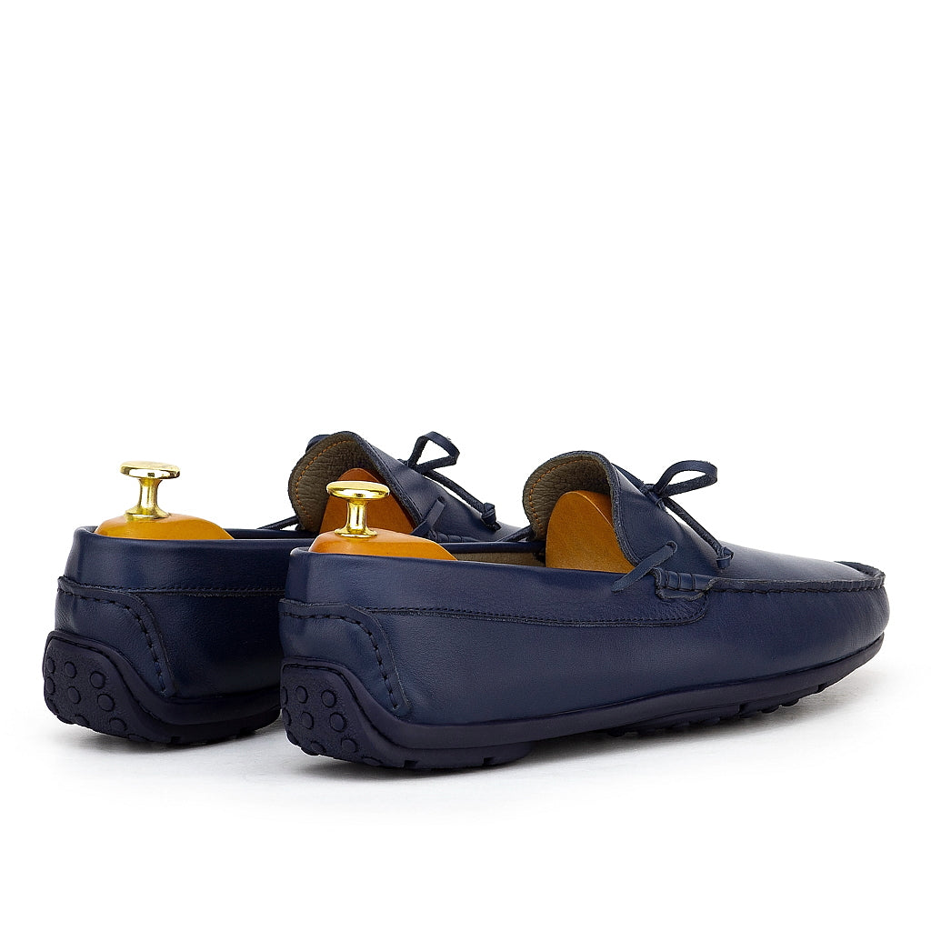 0196 Mocassins Homme en cuir bleumarin