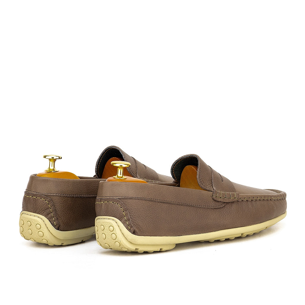 0195 Mocassins Homme en cuir sable