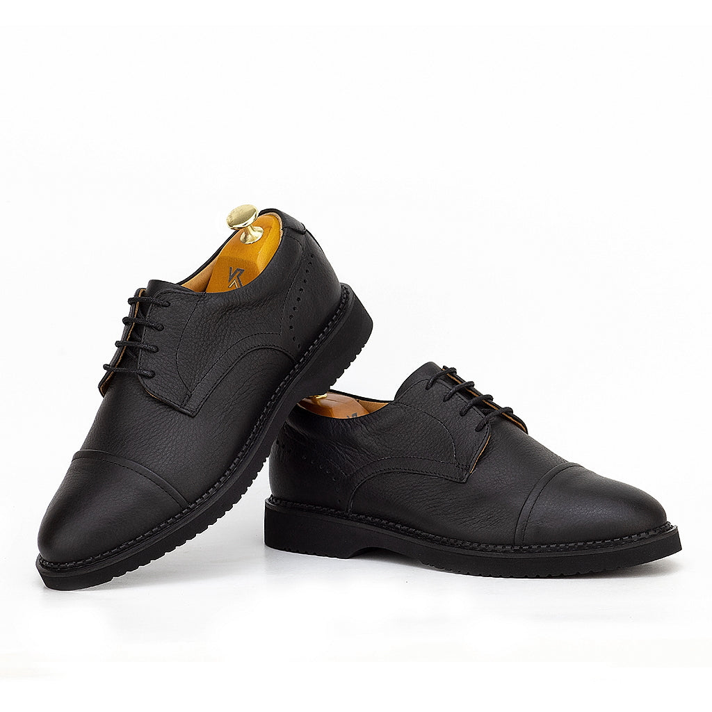 0125 chaussure confort en cuir noir