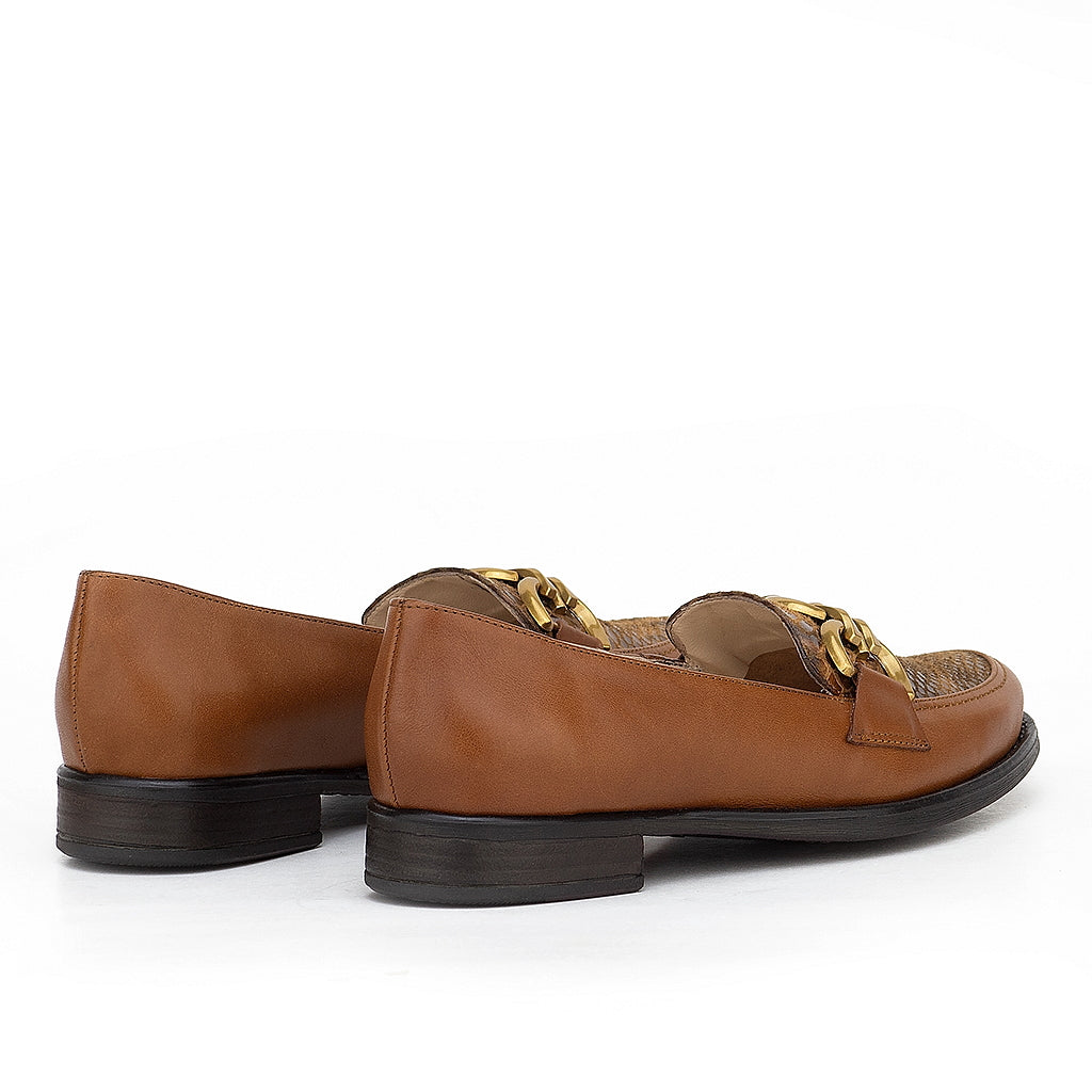 0602 chaussure femmes en cuir tabac