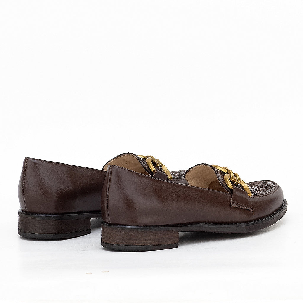 0602 chaussure femmes en cuir marron