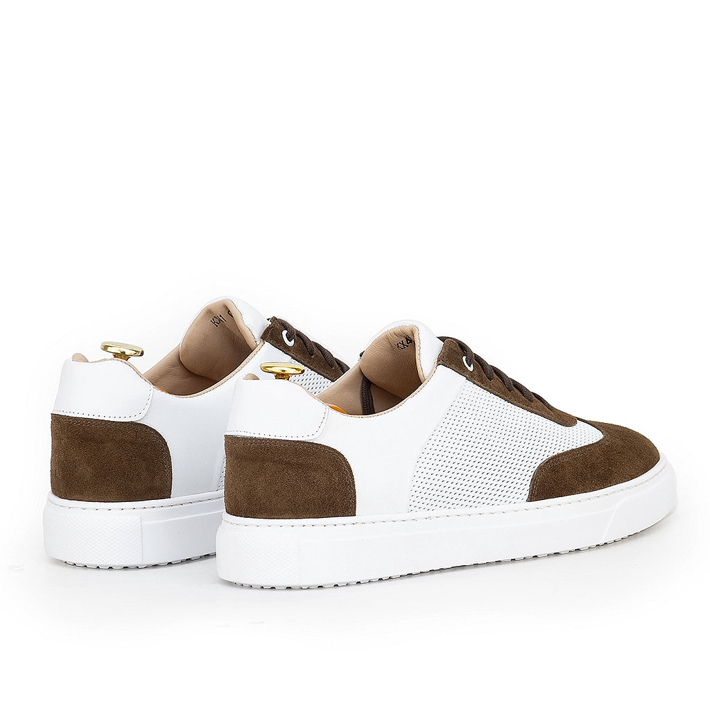 088 Chaussure Sneaker Homme en cuir blanc