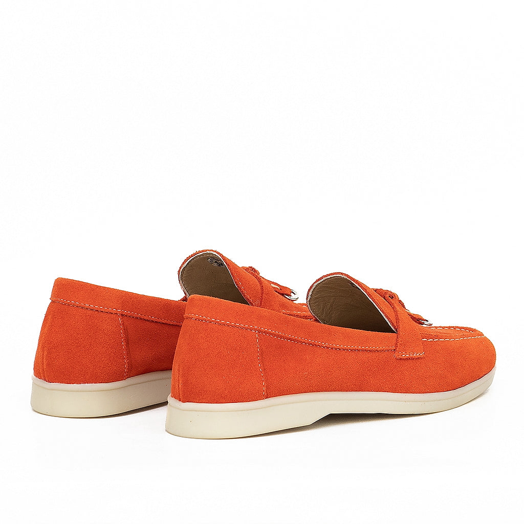 0116 chaussure femmes en cuir daim orange