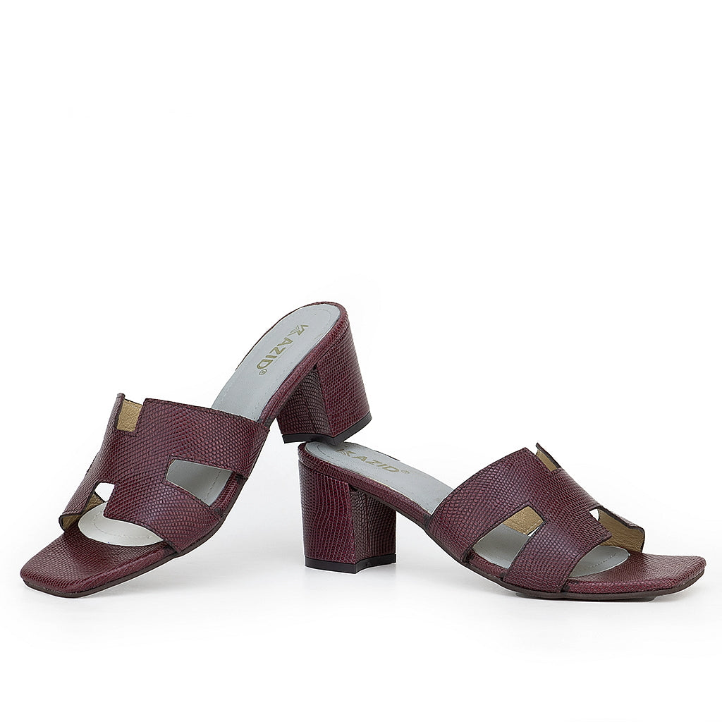 0181 sandale en cuir femme grenat
