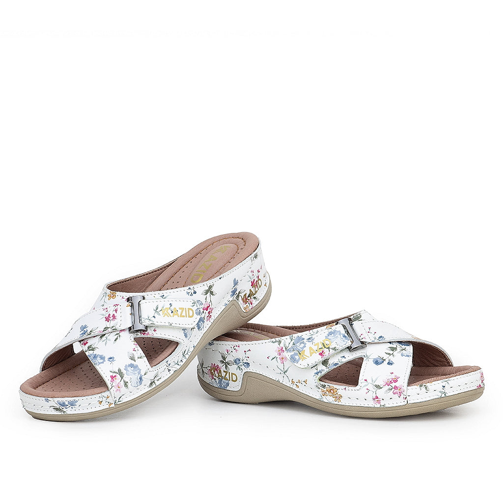 0621 sandale médical en cuir femme blanc