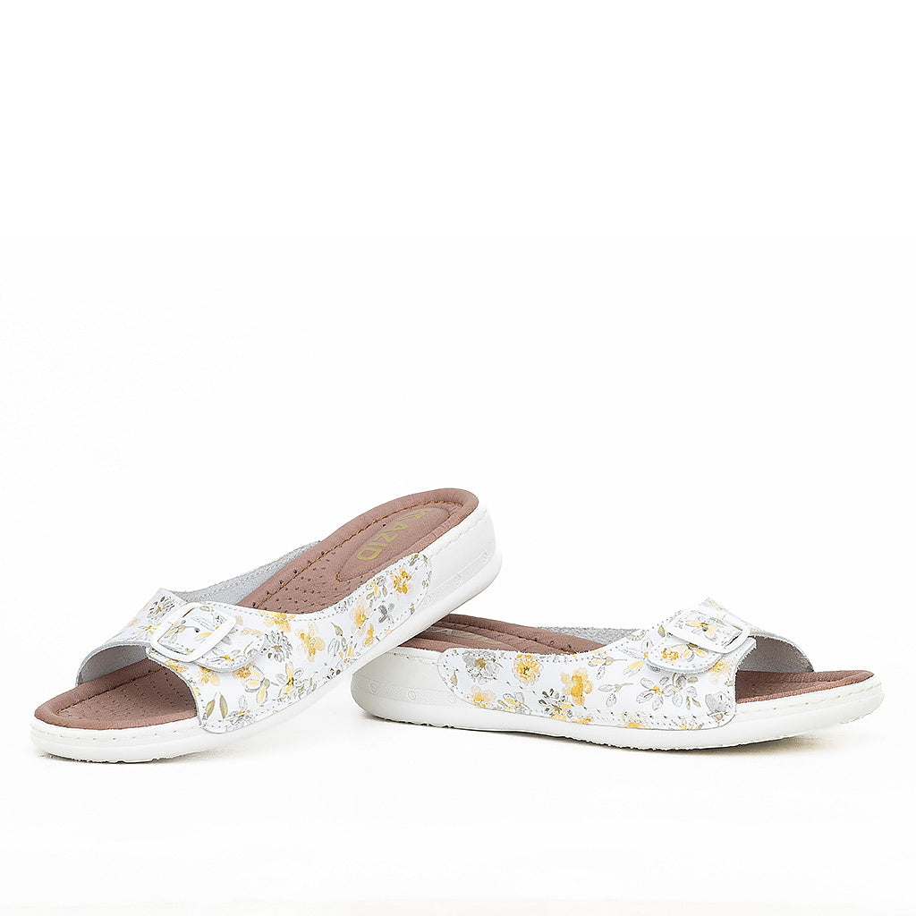 046 sandale médical en cuir femme blanc
