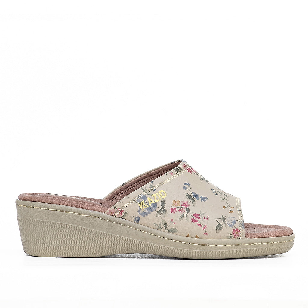 042 sandale médical femme en cuir biege flore
