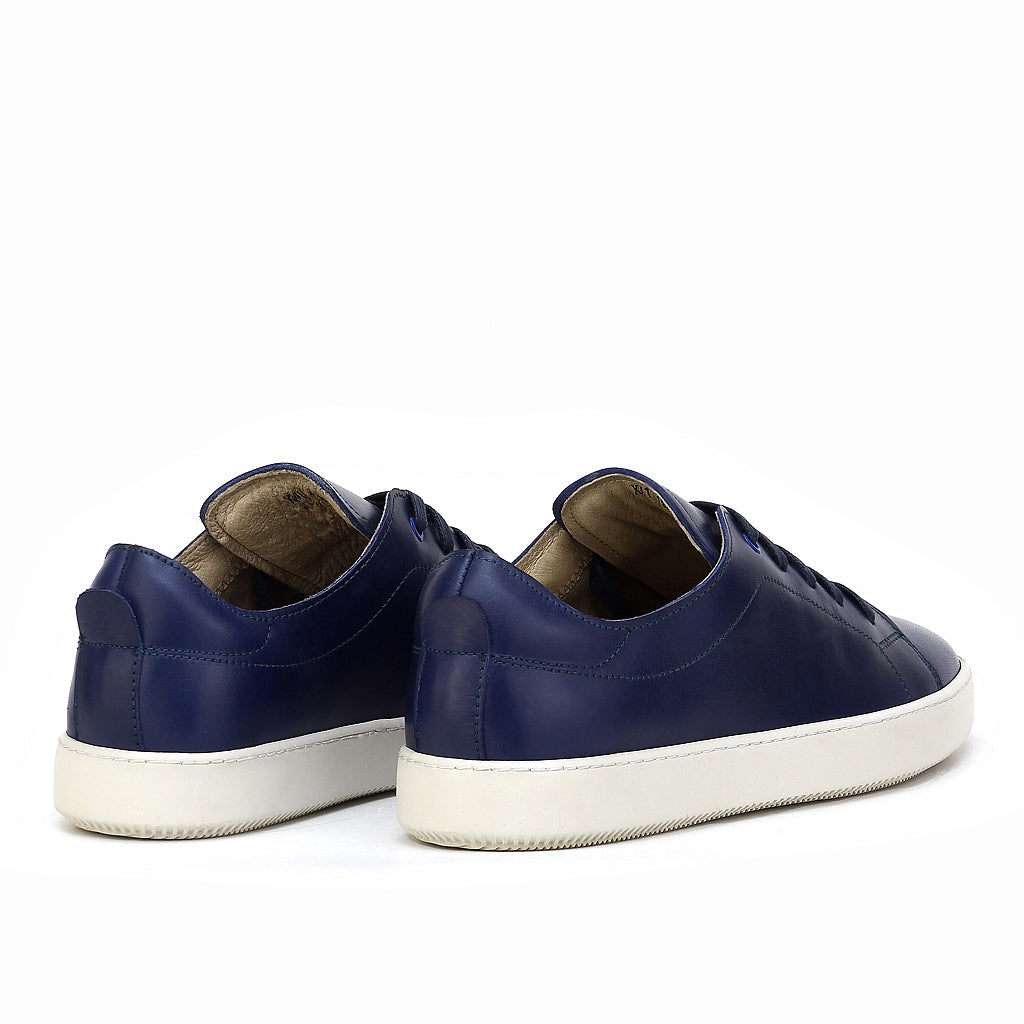 041 Chaussure Sneaker Homme en cuir bleumarin