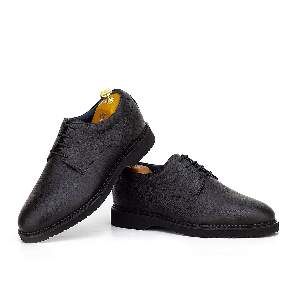 0123 chaussure confort en cuir noir