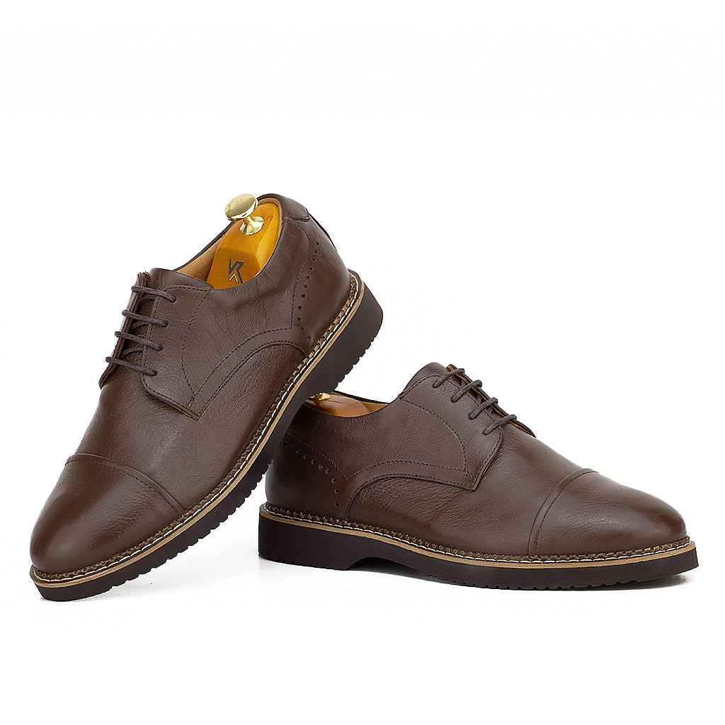 0125 chaussure confort en cuir marron