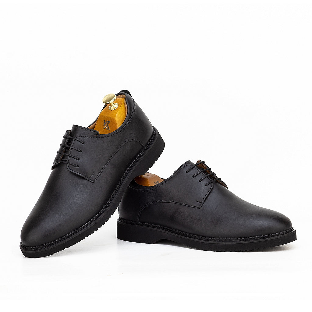 0129 chaussure confort en cuir noir