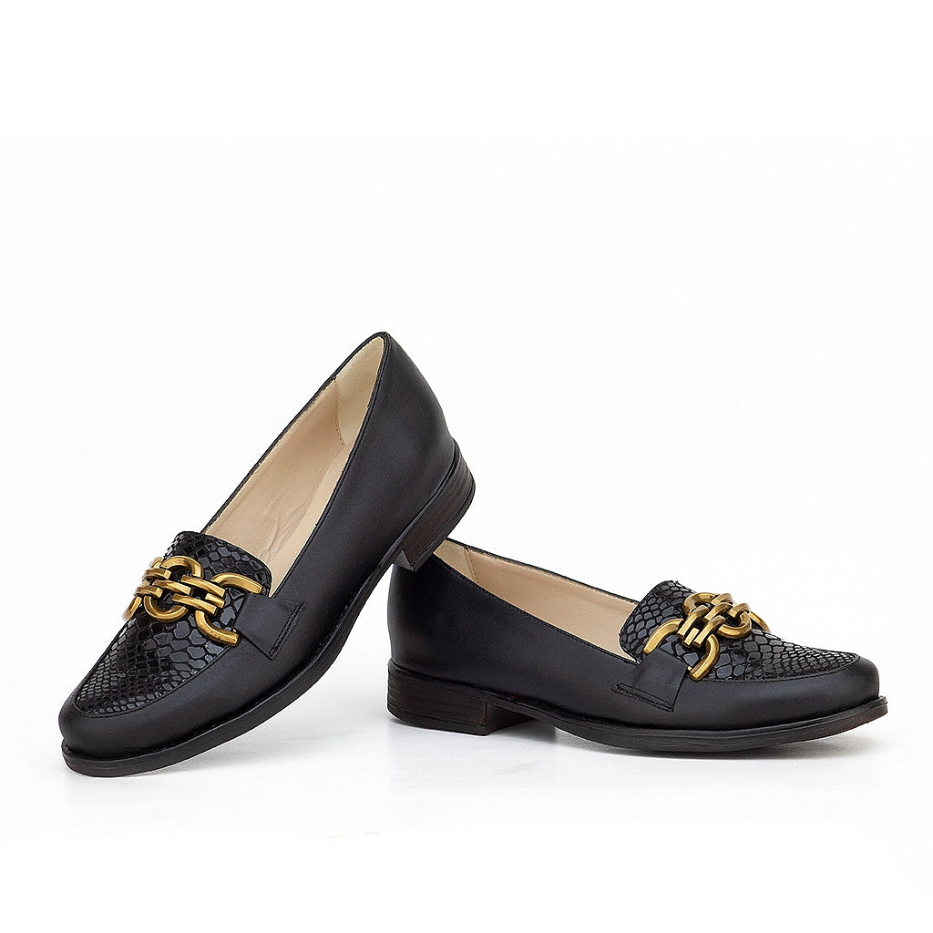 0602 chaussure femmes en cuir noir