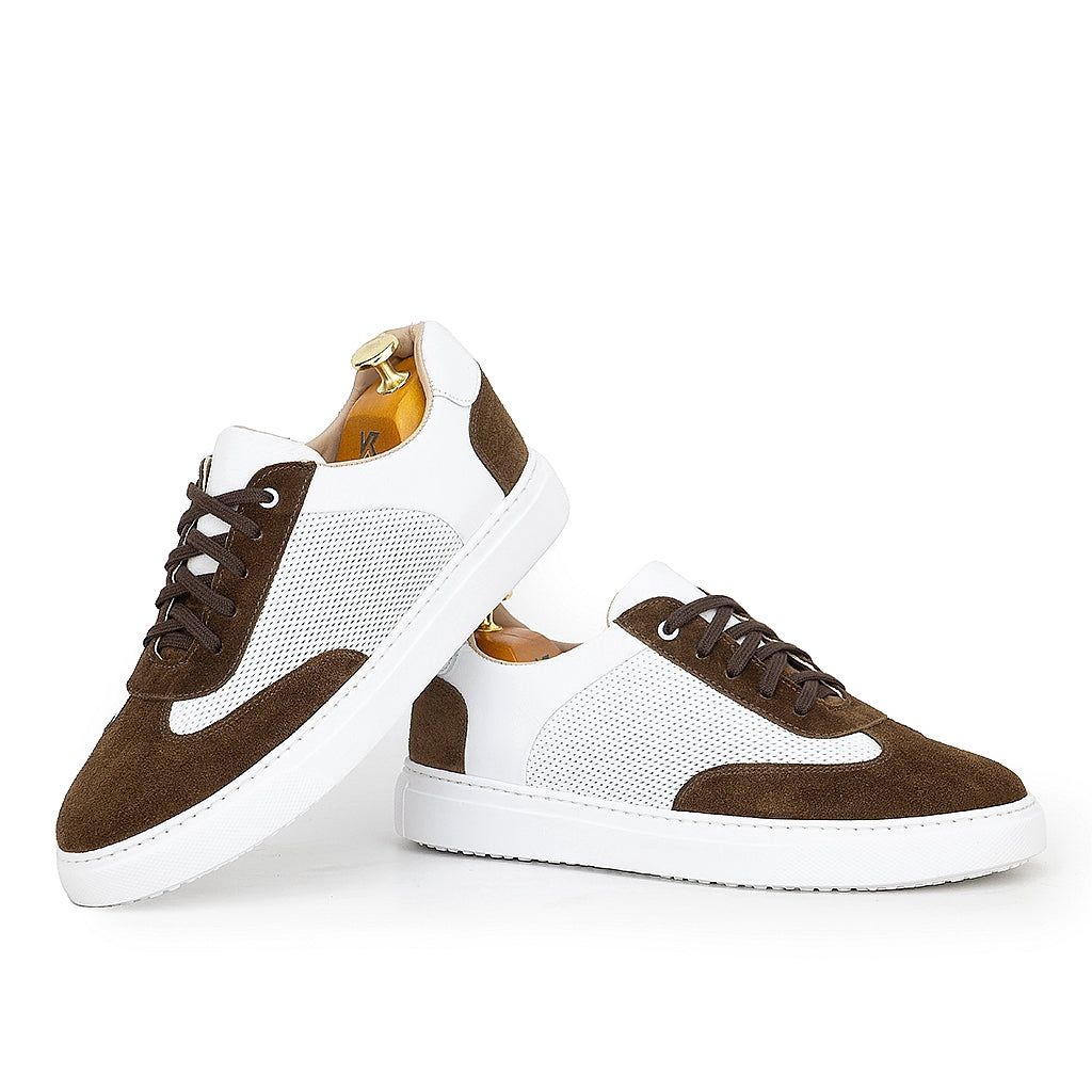 088 Chaussure Sneaker Homme en cuir blanc