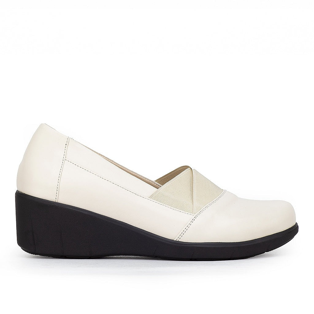 0136 chauusre confort en cuir noir biege